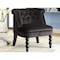 Baxton Studio Flax Victorian Style Black Velvet Upholstered Vanity Chair 119-6375 - alternate 9